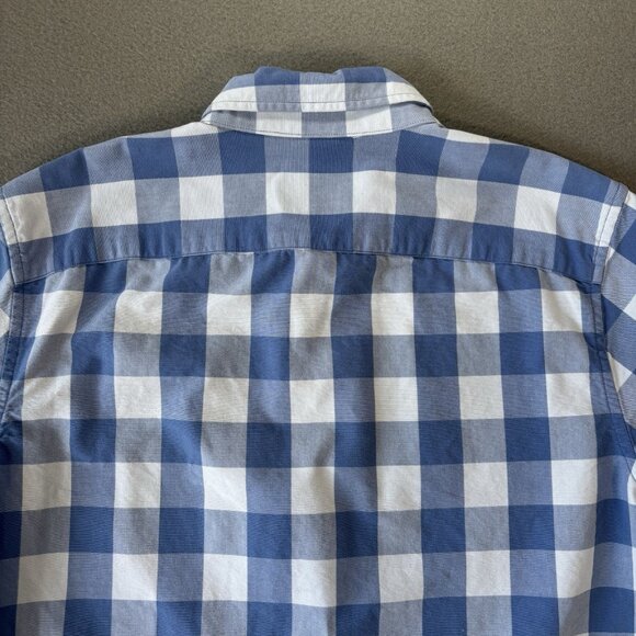 Abercrombie & Fitch Mens M Blue White Plaid Check Button Down Long Sleeve Shirt - Picture 15 of 16